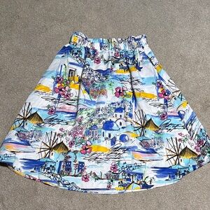 Colorful Scenic Print Women's Skirt